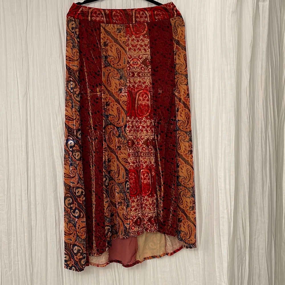 NWOT FREE PEOPLE HIGH ATL PANEL VELVET SKIRT Z17-8